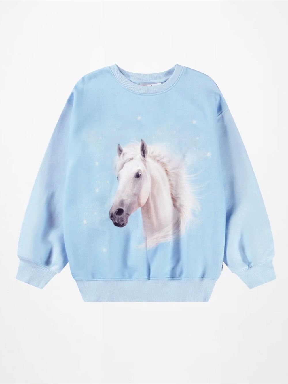 Molo Blue Horse Graphic Sweatshirt Sz 128cm